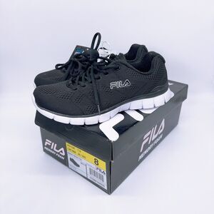 Fila Men’s Memory Foam Refractive Walking Running Sneakers Shoes US 8 Black NIB